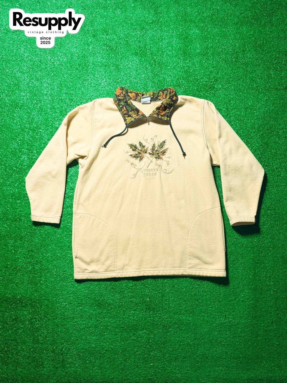 90’s CityScape Niagara Falls Yellow Pull Over Men’s Size XXL
